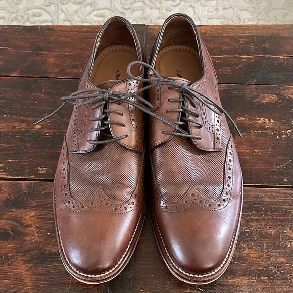 Men's Johnston & Murphy Conard Oak Calfskin Wingtip Shoes Size 10.5 - Picture 5 of 7
